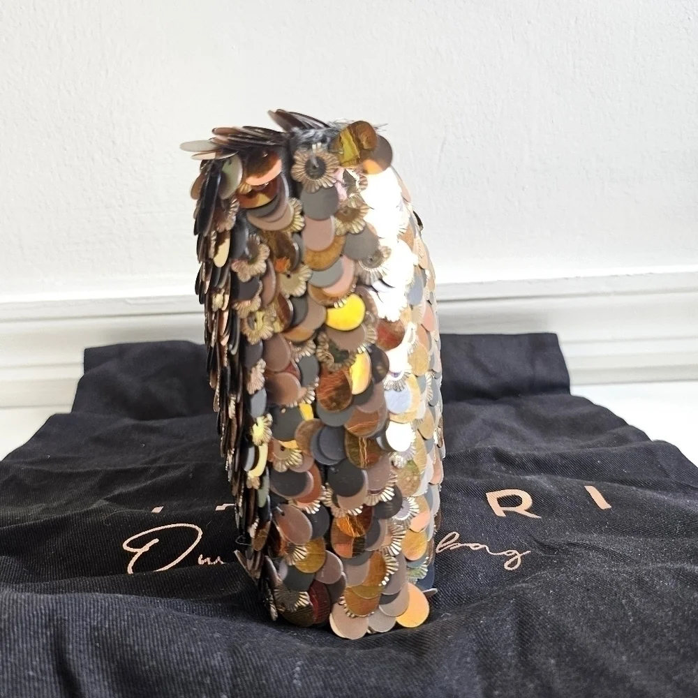 New Simitri Sequin Embellished Metallic Disco Convertible Clutch/Handbag NWT